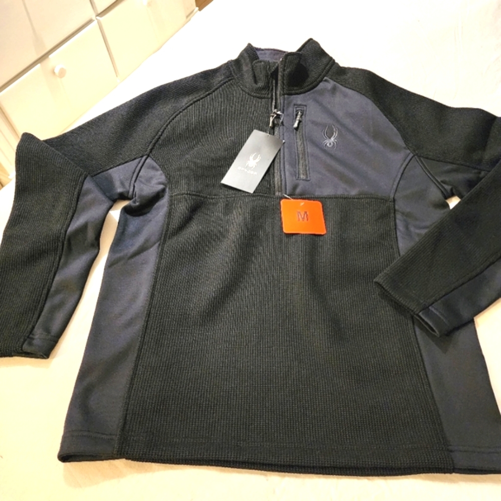NWT Men's M NWT Spyder 3/4 zip-up pullover